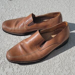 Sandro Moscoloni Easy Loafer Leather Slip On Shoes Cognac Brown Mens 9.5 D